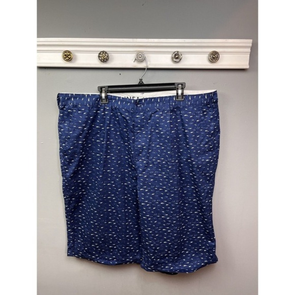 Linea Uomo Shorts Mens 44 Blue Shark Chino Flat Front‎ Lightweight 13" Inseam